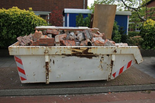 Enclosed skip on a Brixton construction site